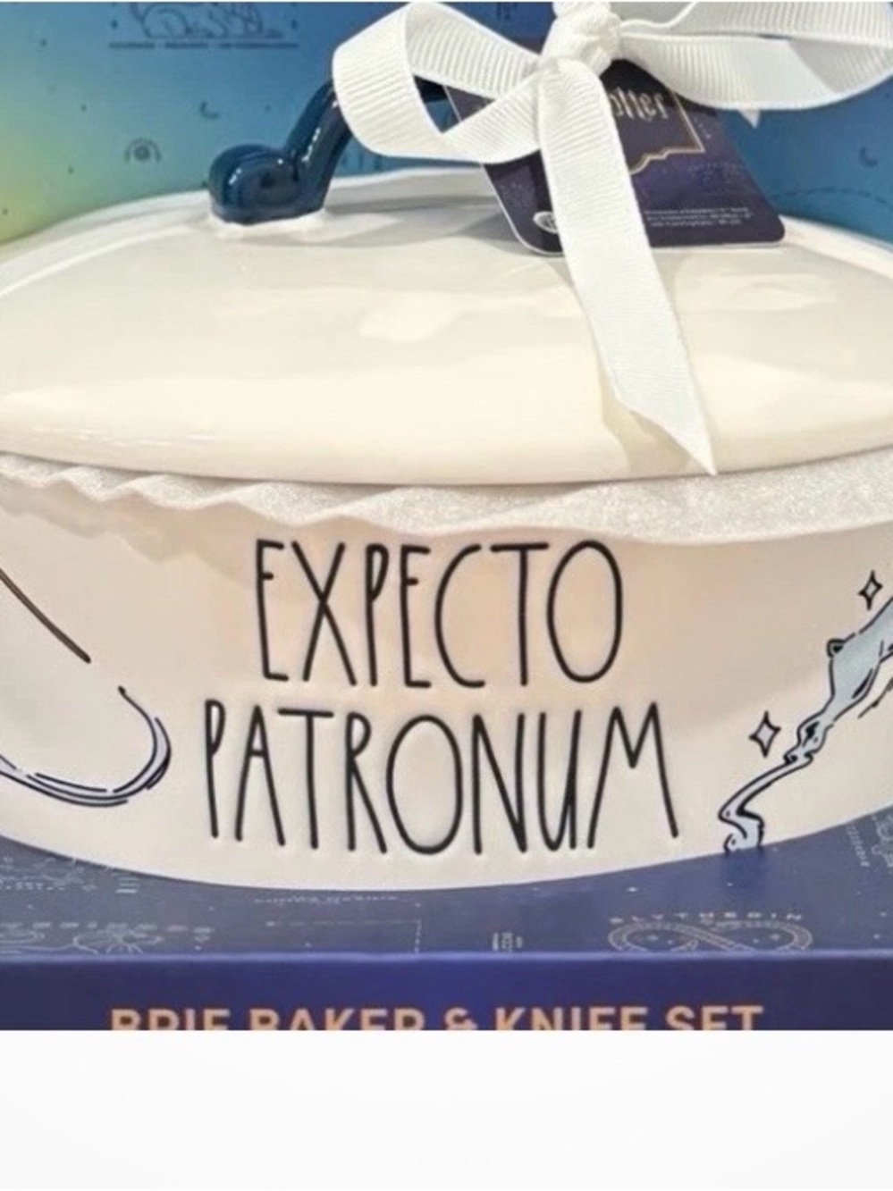 Expecto Patronum Ceramic Brie Baker - White